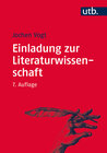 Buchcover Einladung zur Literaturwissenschaft