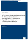 Buchcover Entwicklung eines Kennzahlensystems für die Materialwirtschaft eines mittelständischen Unternehmens, dargestellt am Beis
