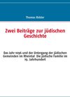 Buchcover Zwei Beiträge zur jüdischen Geschichte