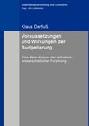 Buchcover Voraussetzungen und Wirkungen der Budgetierung