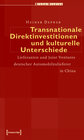 Buchcover Transnationale Direktinvestitionen und kulturelle Unterschiede