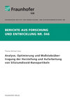 Buchcover Analyse, Optimierung und Maßstabsübertragung der Herstellung und Aufarbeitung von Siliziumdioxid-Nanopartikeln.