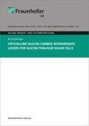 Buchcover Crystalline Silicon Carbide Intermediate Layers for Silicon Thin-Film Solar Cells