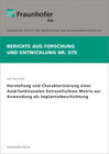 Buchcover Herstellung und Charakterisierung einer Azid-funktionalen Extrazellulären Matrix zur Anwendung als Implantatbeschichtung