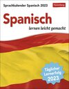 Buchcover Spanisch Sprachkalender 2023. Tageskalender zum Abreißen mit kurzen Spanischlektionen. Tischkalender für jeden Tag - Spa