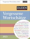 Buchcover Duden Vergessene Wortschätze Tagesabreißkalender 2023. Kalender für jeden Tag, mit in Vergessenheit geratenen Wörtern. K