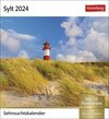 Buchcover Sylt Sehnsuchtskalender 2024. Reise-Kalender mit 53 Postkarten voll traumhafter Urlaubs-Fotos. Sylt für den Schreibtisch