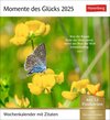 Buchcover Momente des Glücks Postkartenkalender 2025 - Wochenkalender mit Zitaten, mit 53 Postkarten