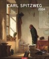 Buchcover Carl Spitzweg Edition Kalender 2024. Kunstvoller Wandkalender mit Spitzwegs beliebten Szenen voll feiner Ironie und skur