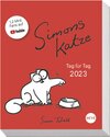 Buchcover Simons Katze Tagesabreißkalender 2023. Abreiß-Kalender für alle Simons Cat-Fans. Tischkalender 2023 mit lustigen Episode