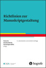 Buchcover Richtlinien zur Manuskriptgestaltung