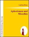 Buchcover Aphorismen und Miszellen