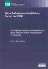Buchcover Purchasing Cards as Instrument for a More Efficient Public Procurement in Germany