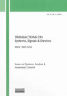 Buchcover Transactions on Systems, Signals and Devices Vol. 8, No. 1