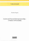 Buchcover Latent and Nascent Entrepreneurship – A Matter of Personality