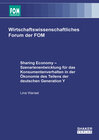 Buchcover Sharing Economy – Szenarienentwicklung für das Konsumentenverhalten in der Ökonomie des Teilens der deutschen Generation