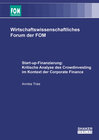Buchcover Start-up-Finanzierung: Kritische Analyse des Crowdinvesting im Kontext der Corporate Finance