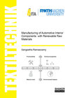 Buchcover Manufacturing of Automotive Interior Components with Renewable Raw Materials