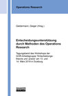 Buchcover Entscheidungsunterstützung durch Methoden des Operations Research