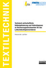 Buchcover Technisch-wirtschaftliche Selbstoptimierung und Fehlerdiagnose an Hochverzugsstreckwerken für das Luftechtdrahtspinnverf