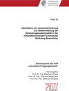 Buchcover Applikation der Laserstrukturierung zur Gewährleistung der Verbindungsfunktionalität in der reibkraftschlüssigen Schnitt