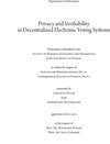 Buchcover Privacy and Verifiability in Decentralized Electronic Voting Systems