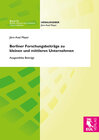 Buchcover Berliner Forschungsbeiträge zu kleinen und mittleren Unternehmen