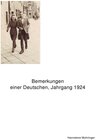 Buchcover Bemerkungen einer Deutschen, Jahrgang 1924