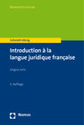 Buchcover Introduction à la langue juridique française