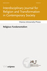 Buchcover Religious Fundamentalism (J-RaT Jg. 2 Heft 2)