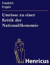 Buchcover Umrisse zu einer Kritik der Nationalökonomie