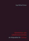 Buchcover Kommentar zum Gebührenverzeichnis der Heilpraktiker für Psychotherapie