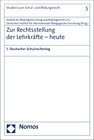 Buchcover Zur Rechtsstellung der Lehrkräfte - heute