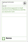Buchcover Das Bereicherungsrecht im Draft Common Frame of Reference (DCFR) aus deutscher Sicht