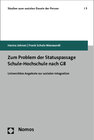 Buchcover Zum Problem der Statuspassage Schule-Hochschule nach G8