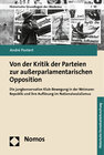 Buchcover Von der Kritik der Parteien zur außerparlamentarischen Opposition