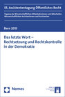 Buchcover Das letzte Wort - Rechtsetzung und Rechtskontrolle in der Demokratie