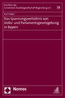 Buchcover Das Spannungsverhältnis von Volks- und Parlamentsgesetzgebung in Bayern