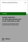 Buchcover Soziale Integration der BildungsausländerInnen an der Universität zu Köln