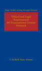 Buchcover Ethical and Legal Requirements of Transnational Genetic Research