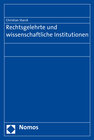 Buchcover Rechtsgelehrte und wissenschaftliche Institutionen