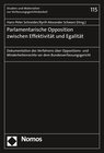 Buchcover Parlamentarische Opposition zwischen Effektivität und Egalität