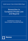 Buchcover Researches in European Private Law and Beyond