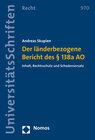 Buchcover Der länderbezogene Bericht des § 138a AO