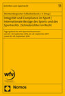 Buchcover Integrität und Compliance im Sport - Internationale Bezüge des Sports und des Sportrechts - Schiedsrichter im Recht