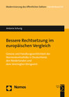 Buchcover Bessere Rechtsetzung im europäischen Vergleich