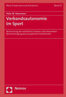 Buchcover Verbandsautonomie im Sport