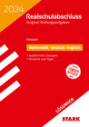 Buchcover STARK Lösungen zu Original-Prüfungen Realschulabschluss 2024 - Mathematik, Deutsch, Englisch - Hessen