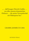 Buchcover Grabbe-Jahrbuch / "... dass besagter Dietrich Grabbe... von allen unseren dramatischen Dichtern... die meiste Verwandtsc