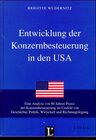 Buchcover Entwicklung der Konzernbesteuerung in den USA